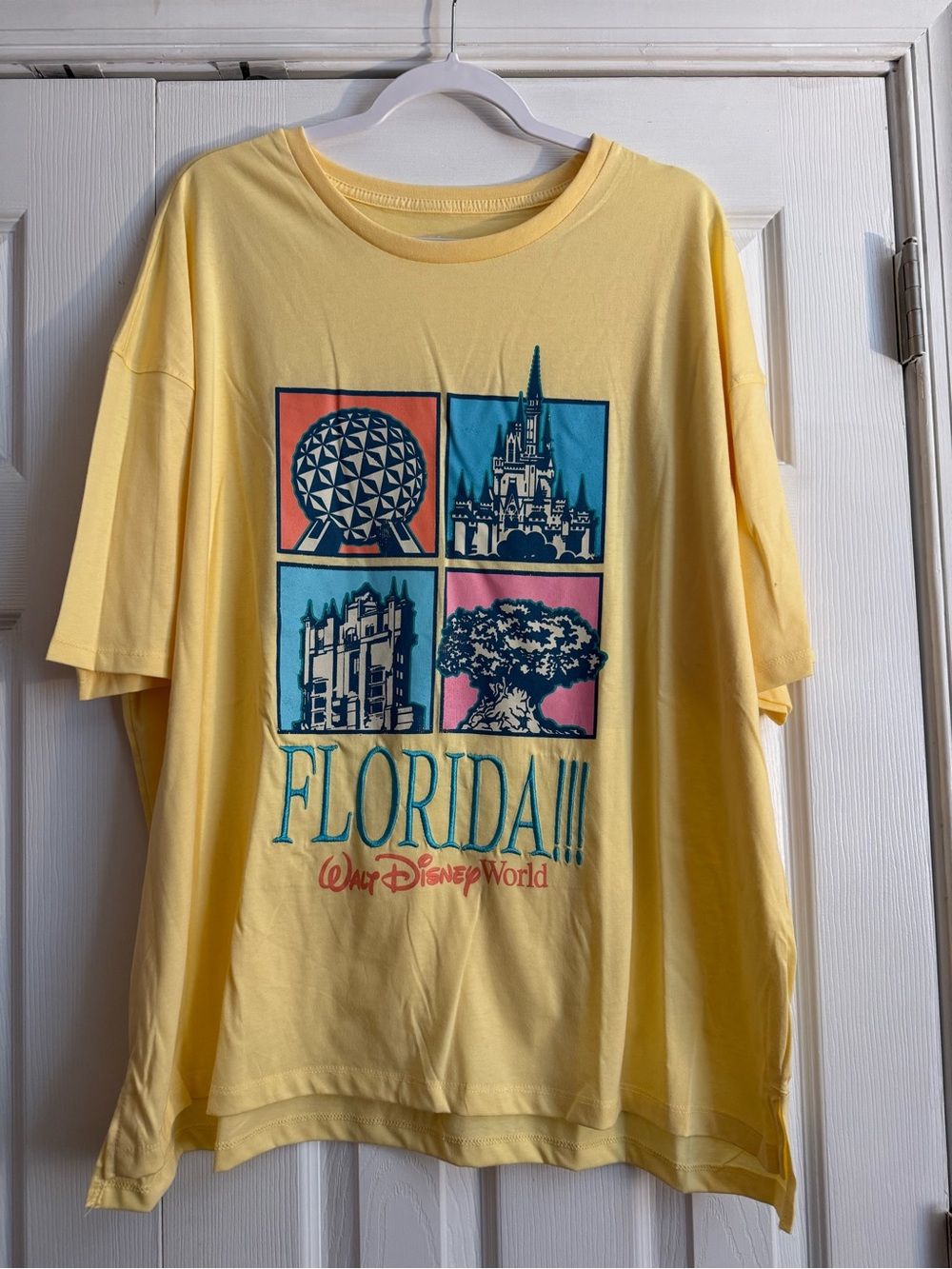 Disney Parks WDW Yellow Four Parks Embroidered Florida!!! Size 1X T-Shirt